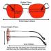 Buy T1026C1030 Red Titanium Eyeglass Frames for Men - 100% Blue Green Light Blocking Glasses for Eye Protection & Better Sleep - Buy Online on GoSupps.com