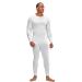 DEVOPS Men's Thermal Underwear Long Johns Set with Fleece Lined Large White