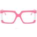 Shop Oversized Square Computer Readers - Blue Light Blocking +200 Pink Eyewear | Anti Eye Strain & Stylish Design - International Shipping Available - Buy Online on GoSupps.com