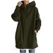 Women's Zipper Hoodies Plus Size Long Sleeve Sweatshirts with Pockets Casual Pullover Long Coats Hooded Tops A#army Green 5X-Large
