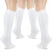 Hugh Ugoli Women Cotton Knee High Socks | Comfort Seam Long Dress Socks, Soft & Lightweight | Shoe Size 5-8/8-11, 4 Pairs 8-11 White