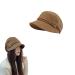 2023 New Women Newsboy Cabbie Beret Cap,Women Vintage Newsboy Cabbie Peaked Beret Cap,Fashion Tweed Paperboy Cap Dark Brown