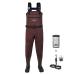 HISEA Neoprene Fishing Chest Waders for Men with Boots Cleated Bootfoot Waterproof Mens Womens Wader Fishing & Hunting Wader Brown M10/W12