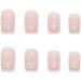 JUSTOTRY 24 Pcs Medium French Press on Nails - Glossy Nude False Nails with Nail Glue - Squoval Design for Women and Teens - Square Stick on Nails for Girls - Nail Art - Buy Online on GoSupps.com