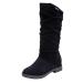 Women's Mid-Calf Boots,Autumn And Winter New Cowboy Boots, Women's Lace-up Slip-On Long Boots, Flat Round Toe Casual Boots, Fashion Sexy Western Boots,Women's Platform High Boots,Work Boots Women Black 5.5