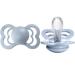 BIBS Pacifiers - Supreme Collection | BPA-Free Baby Pacifier | Made in Denmark | Set of 2 Baby Blue Color Premium Soothers | Size 6-18 Months