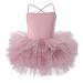 Toddler Girls Ballet Skirted Leotards Strap Tutu Dress Party Costumes for Dance 18Months to 7t Dusty Pink 12-24 Months