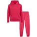Real Love Girls' Jogger Set - 2 Piece Basic Fleece Pullover Hoodie and Sweatpants (7-16) Hot Pink 7-8