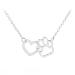 COLORFUL BLING Dog Cat Paw Print Pet Footprint Necklace for Women Girls Double Hollow Cute love Charm Creative Doggy Puppy Cat Animal Forever Love Heart Pendant Necklace Jewelry for Pet Lover Girls (Heart and Paw Print) Silver