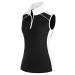 JACK SMITH Womens Sleeveless Golf Polo Shirt Moisture Wicking Tennis Shirts Colorblock Cotton Athletic Tank Tops Black XX-Large