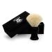 Shaving brush for men in gift packaging (white badger hair shaving brush with pure black handle)