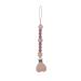 Ibeafilly baby pacifier chain clip unisex pacifier chains for baby with wood clip & silicone pearl pacifier strap fabric for bib triangular triangle sucker pacifier