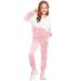 Arshiner Girls 2 Piece Outfits Tracksuits Long Sleeve Sweatshirts and Sweatpants Sweatsuits Activewear Sets Pat3 14-15 Years