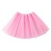 Jastore Girls Layered Stars Sequins Tutu Skirt Princess Ballet Dance Dress One Size X-satin Pink
