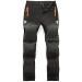 SEEU Boys Convertible Quick Dry Hiking Pants (Polyester,Spandex) Black Large