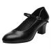 Bokimd Women's Black Non-Slip Latin Salsa Dance Heels Ballroom Character Shoes Prom Dress Pumps 9.5 Black