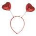 Lurrose Heart Headband Red Sequin Love-shaped Head Boppers Party Hair Accessoires for Holiday Festival
