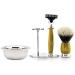 Silvertip Badger Hair Shaving Brush & 3-Edge Razor Set - Gold Stainless Steel Holder & Bowl by Jag Shaving | Premium Shaving Supplies International Shipping - Buy Online on GoSupps.com