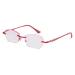 Fuqinqingoz borderless personality reading glasses glasses glare protection computer reader anti blue light flat light light mirror for women (color: red size: +100) +100 red