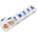 Pill Box 7 Day Organizer for Vitamin Case and Medicine White Clear Case Holder (B)