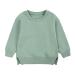 Top Fleece Coat Plus Sweatshirt Pullover Babies Solid Children's Color Girls Tops Baby Shirt 2-green 12-24 Months
