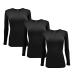 Natural Uniforms Women's Under Scrub Tee Crew Neck Long Sleeve T-Shirt Pack of 3 - Multi Pack of 3 4X-Large Black