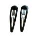Pair of Large black Hair Clips Snap Bendies Sleepies 9cm ( BLACK )