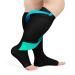 FITTOO Plus Size Compression Socks for Men & Women 20-30mmHg Graduated Compression Socks for Shin Splint Varicose Vein & Calf Pain Fatigue Relief Open Toe & Graphite X-Large