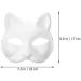 Magiclulu 6-Piece White Cat Masks | Therian Pappmache Art Masks | Animal Half Face Crafts | DIY Party Accessories for Mardi Gras & Halloween - Buy Online on GoSupps.com