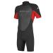 O'Neill Youth Reactor-2 2mm Back Zip Short Sleeve Spring Wetsuit 6 Black/red/black (5045IS)