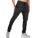 BROKIG Mens Jogger Sport Pants, Casual Zipper Gym Workout Sweatpants Pockets Black Medium