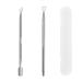 Cuticle Pusher Remover Kit 2 Pcs Nail Gel Polish Remover Tool Stainless Steel Pusher Tool and Nail Cleaner Tool Triangle Cuticle Peeler Scraper and Double Ended Cuticle Pusher Cutter Spoon