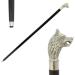 FICUS GIFT Silver Vintage Antique Walking Cane Wooden Walking Stick Silver Brass Handle Knob GiftBrass Wolf Horn Head Handle top Cane Wooden Walking Stick Victorian Stick Style - Buy Online on GoSupps.com