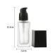 2 Pack Clear Glass Foundation Bottles - Refillable Square Lotion Bottles with Press Pump for Travel | Includes Pipette & Funnel - Buy Online on GoSupps.com