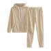 UQGHQO Biker Short Sets Women 2 Piece Outfits Summer Short Sleeve Jogger Tracksuit Crew Neck Sweatshirts Women Khaki Large