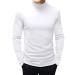 Rela Bota Mens Fashion T-Shirts Mock Turtleneck Undershirts Thermal Underwear Long Sleeve Slim Fit Stretch Basic Pullover White X-Large