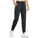 Libin Women's Lightweight Joggers Pants Quick Dry Running Hiking Pants Athletic Workout Track Pants with Zipper Pockets 01-black Large