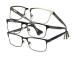 by Foster Grant Kyne Full Metal Square Reading Glasses 3-Pack (Satin gunmetal/Matte black/Satin dark 3.00)