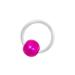 ND24 NailDesign nail piercing creole silver with ball pink - 925 Sterling Silver - nail art finger foot silver ball - pink