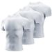 Niksa Men's Compression Shirts 3 Pack Short Sleeve Athletic Compression Tops Cool Dry Workout T Shirt X-Large White 3 Pack
