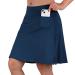 beroy Skorts Skirts for Women,20" Knee Length Skirted for Women,Athletic Skirt with Shorts Navy X-Large