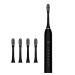 Anggrek waterproof electrical toothbrush 6 speeds of electric toothbrush with 4 brushes heads for adults and children USB back on loadable black