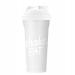 Insport Nutrition - White/Transparent Sch ttler (Shake Eat) - 600ml - for on the go - protein/fitness shaker - dishwasher -safe - contoured form - handle - mouthpiece - BPA -free