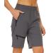REYSHIONWA Women's Hiking Shorts Lightweight Quick Dry Cargo Shorts Workout Gym Casual Shorts with Pockets 9 Inch Inseam X-Large Grey