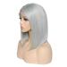 Smartinnov Grey Bob Human Hair Wig 8 Inch | T Part Lace Front Brazilian Remy Hair | Pre Plucked Natural Hairline | 180% Density | Short Bob Wig for Women - Buy Online on GoSupps.com