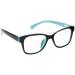 ICU Eyewear Screen Vision Blue Light Filtering Glasses - Large Lifted Oval in Black/Turquoise for Eye Protection | International Shipping Available - Buy Online on GoSupps.com