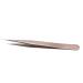 ESDELES Stainless Steel Precision Tweezers Set for Eyelash Extensions & Electronics - Straight Pointer and Curved Pointed Tip - 2 Pcs Kit in Gold with Recloseable Tube - Buy Online on GoSupps.com