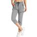 MOCOLY Women's Cargo Hiking Pants Elastic Waist Quick Dry Lightweight Outdoor Water Resistant UPF 50+ Long Pants Zipper Capri-light Grey Medium