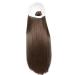 Wig Female Long Hair Cap Wig One-Piece Female Long Straight Natural Full Head Suit Net -White Hat Light Brown