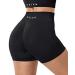 CELER Womens Workout Shorts Chemistry Seamless Scrunch Butt Gym Shorts High Waisted Yoga Athletic Booty Shorts Black Medium